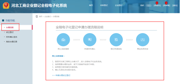 河北工商企业登记全程电子化系统