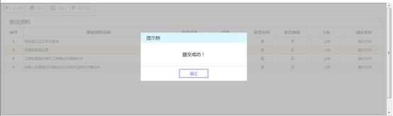 系统将提示提交成功