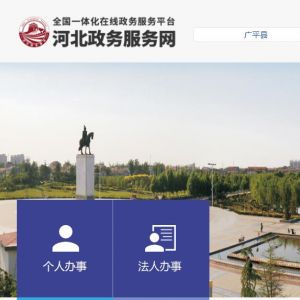 广平县政务服务网入口及在线办事操作说明