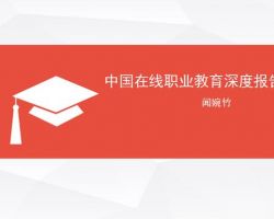 2017年中国在线职业教育研究报告（闻婉珠）