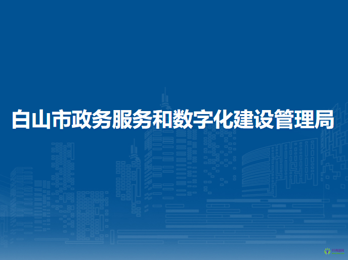 白山市政务服务和数字化建设管理局