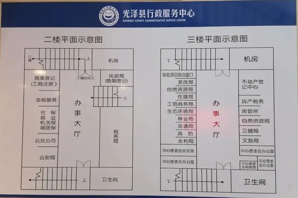 光泽县政务服务中心平面示意图