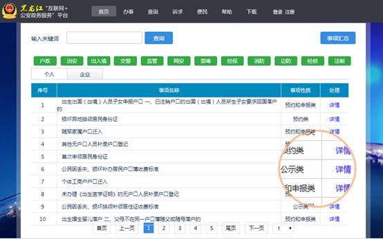 公示类事项