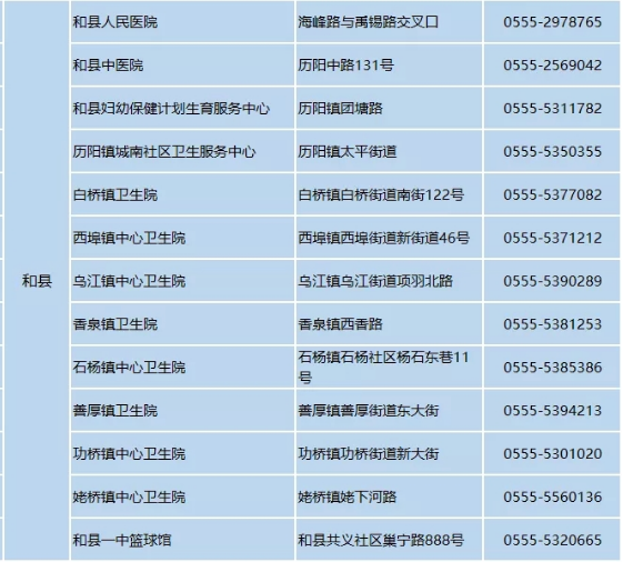 和县新冠病毒疫苗接种点