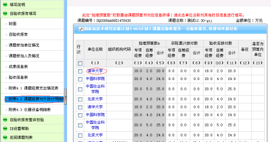 课题经费对外拨付明细表填写