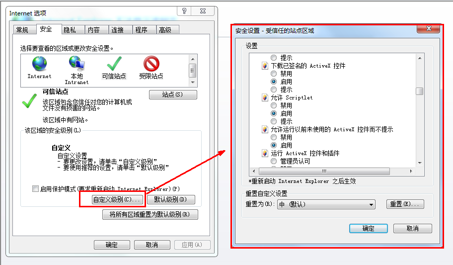 信任站点的添加 信任站点的添加