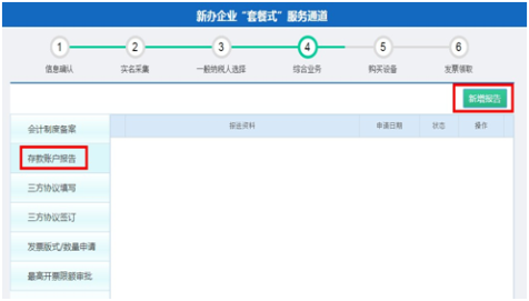 进入“存款账户报告”页面