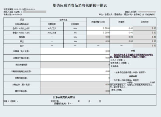 消费税申报表