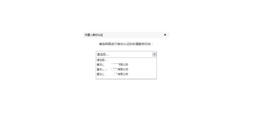 选择需要进行身份认证的所属服务机构