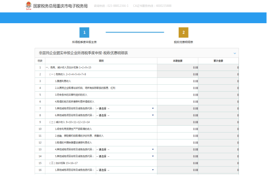 填写《税收优惠减免明细表》