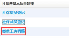 点击缴费工资调整