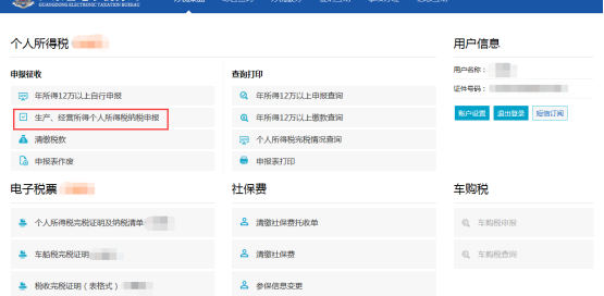 生产、经营所得个人所得税纳税申报