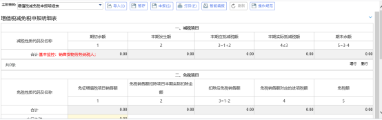 录入附表增值税减免税明细申报表