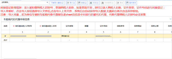 填写代收代缴车船税申报信息