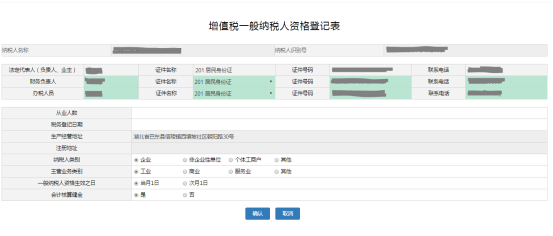 进入一般纳税人资格登记界面