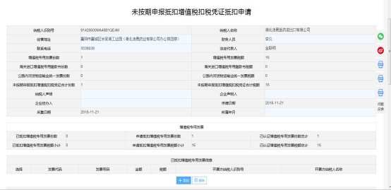 纳税人填写未按期申报抵扣增值税扣税凭证抵扣申请