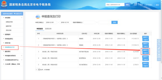 申报查询及打印