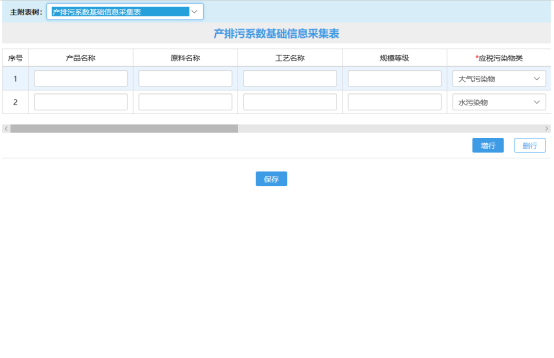 产排污系数基础信息采集表