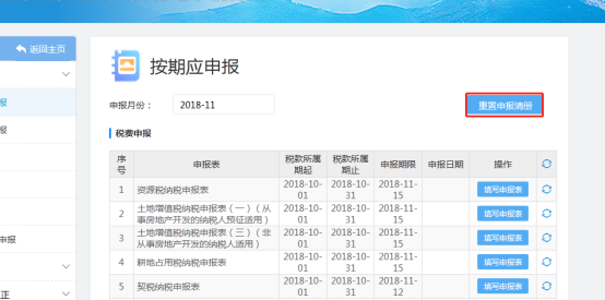 重置申报清册