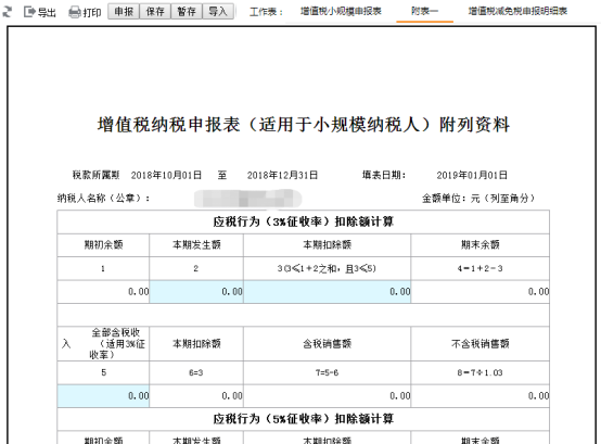 增值税纳税申报表附列资料