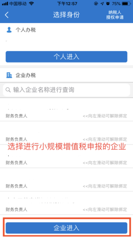 选择要进行增值税小规模申报的纳税人