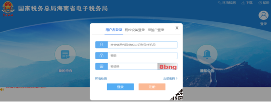 海南省电子税务局用户注册界面