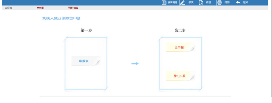 进入残疾人就业保障金申报页面