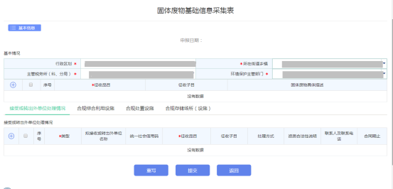 根据业务需要维护附表【固体废物信息采集表】