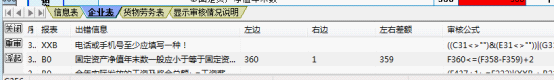 审核详细信息中有文字说明和公式说明