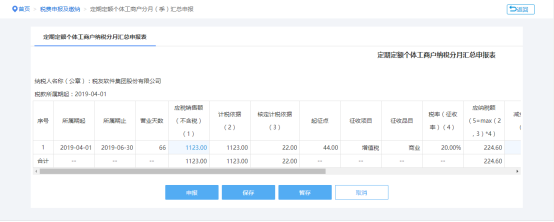 填写定期定额户分月汇总申报信息