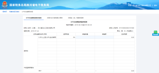 填写小汽车消费税纳税申报表