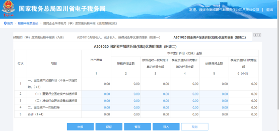 表中白色背景的为纳税人可以手工填写