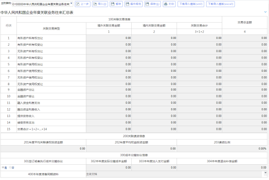 关联交易汇总表