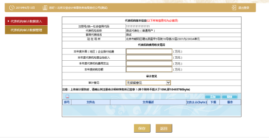 审计数据录入页面