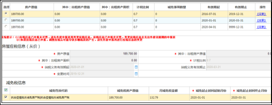 减免税房产原值