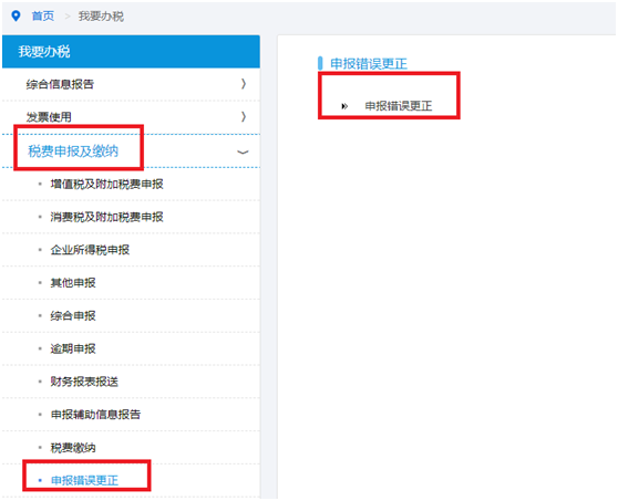 申报错误更正
