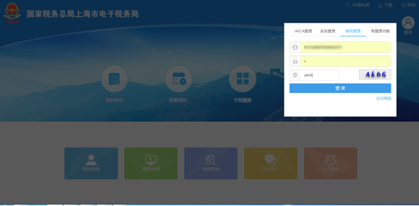 登录上海市电子税务局