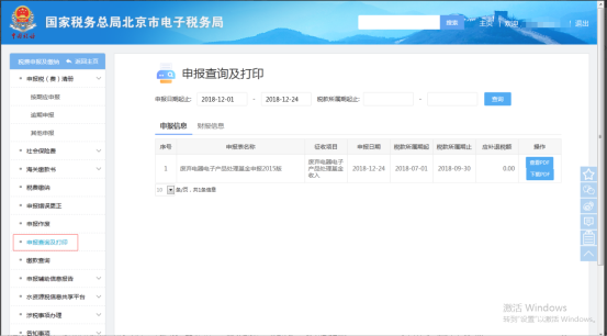 申报查询及打印