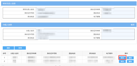 修改办税人（附）