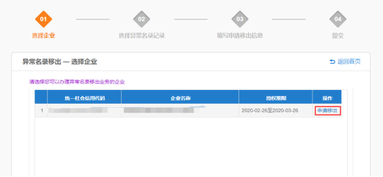 选择需要办理的企业(个体户）