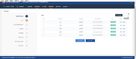 成员页面可以对人员信息进行修改和删除