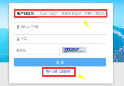 进入企业/个体纳税人登录界面