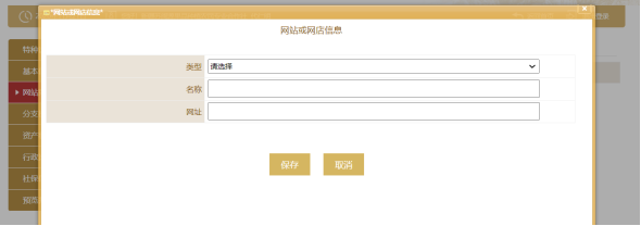 填写网站或网店信息