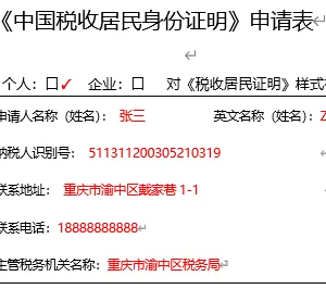 Google等平台所需要的《中国税收居民身份证明》申请流程最新调整说明