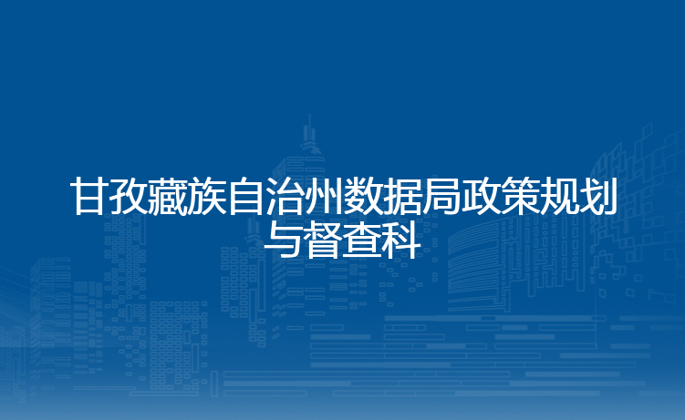 甘孜藏族自治州数据局政策规划与督查科