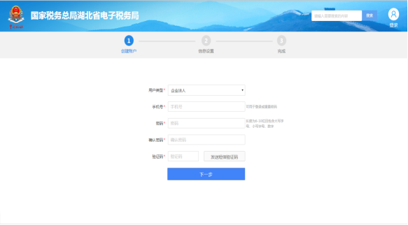 湖北省电子税务局注册填写界面