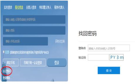 忘记税号登录密码