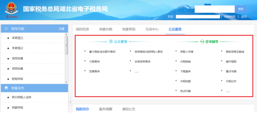 湖北省电子税务局公众服务