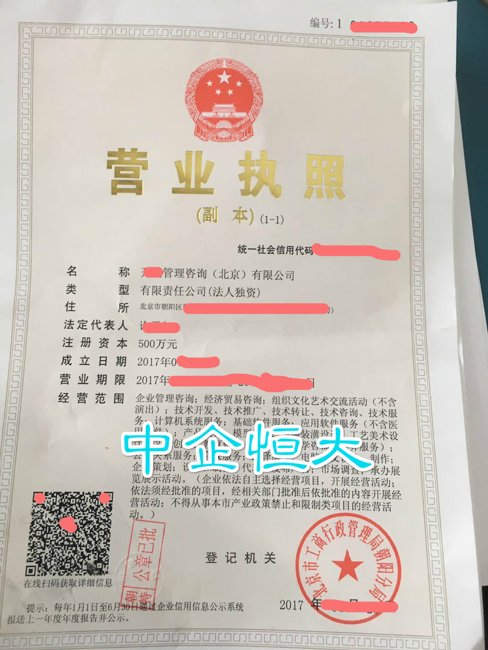 本公司转让此执照：XX管理咨询（北京）有限公司(10)