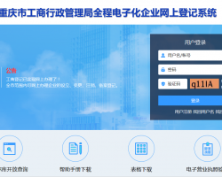 重庆市工商行政管理局全程电子化企业网上登记系统  用户操作手册